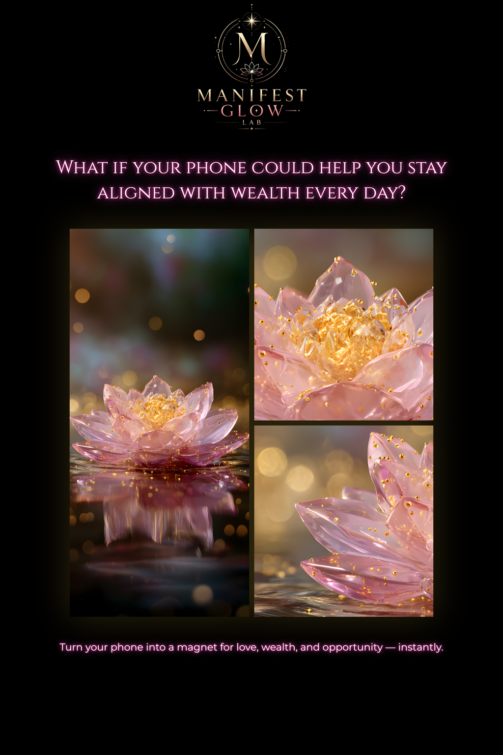 Crystal Lotus Wealth Magnet Wallpaper | 4K Luxury Energy