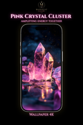 Fondo de pantalla 4K de abundancia de racimo de cristal rosa | Campo de energía