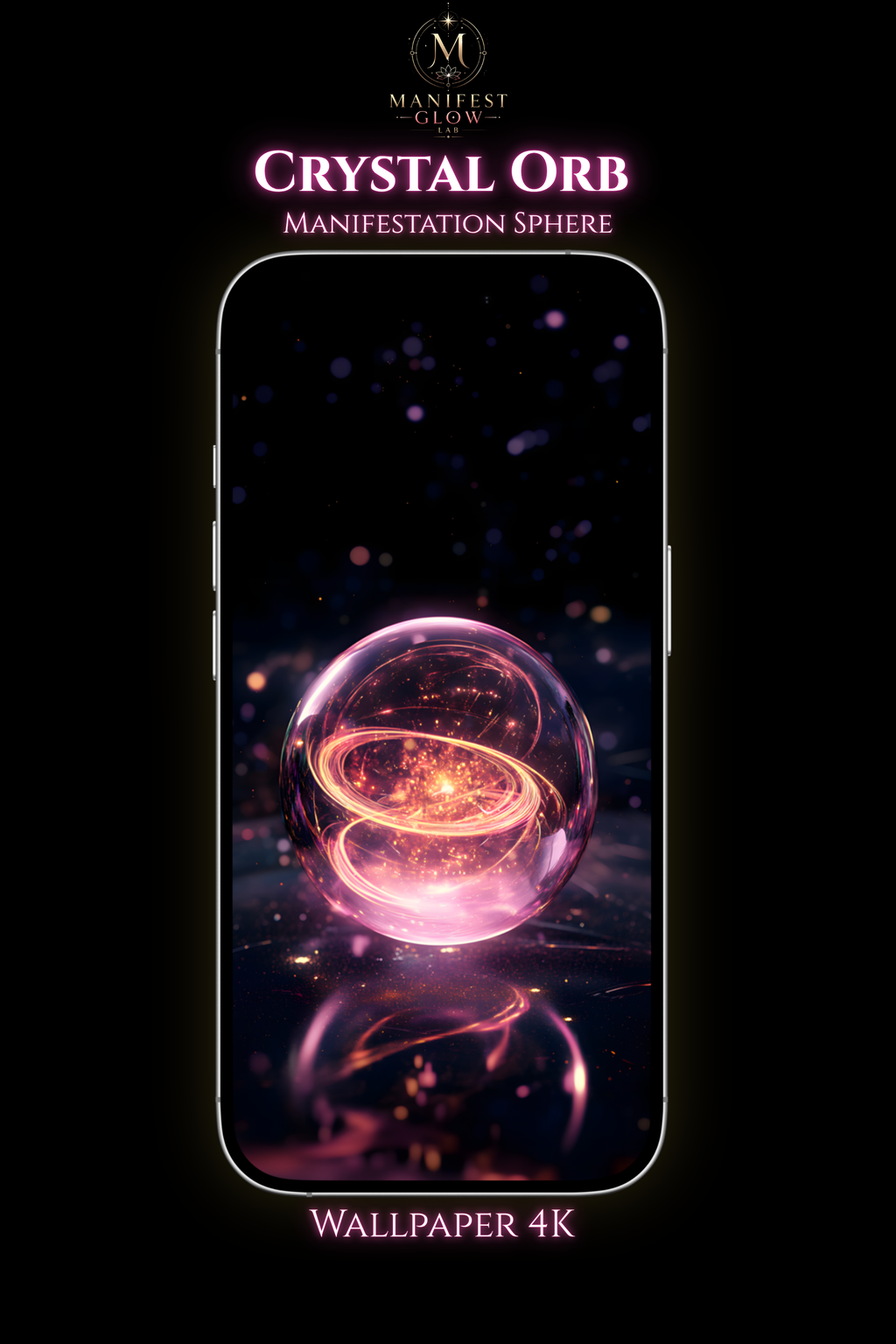 Crystal Energy Orb Wallpaper 4K | Manifestation Sphere