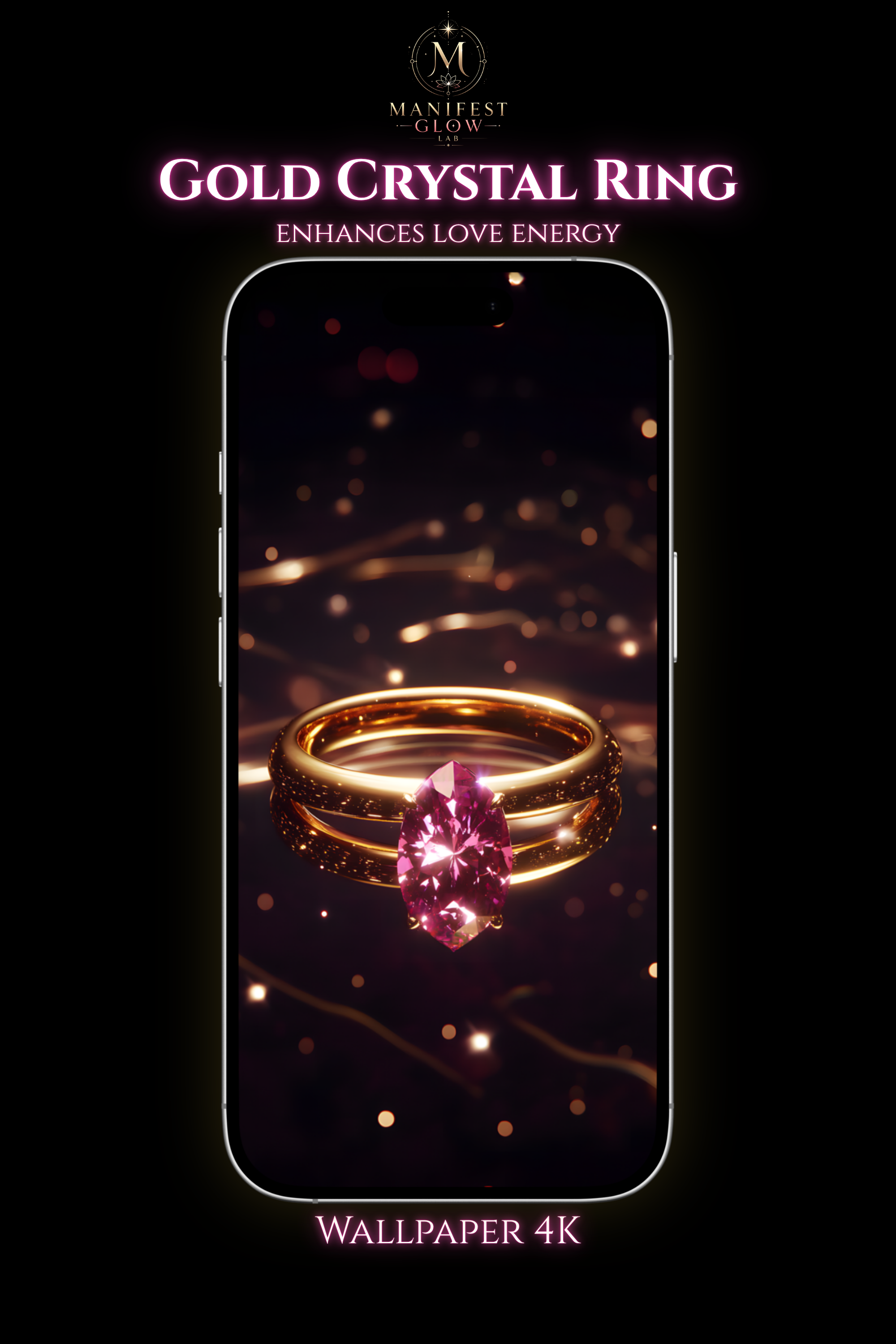 Gold Crystal Ring Love Attraction Wallpaper 4K | Attract Love Energy