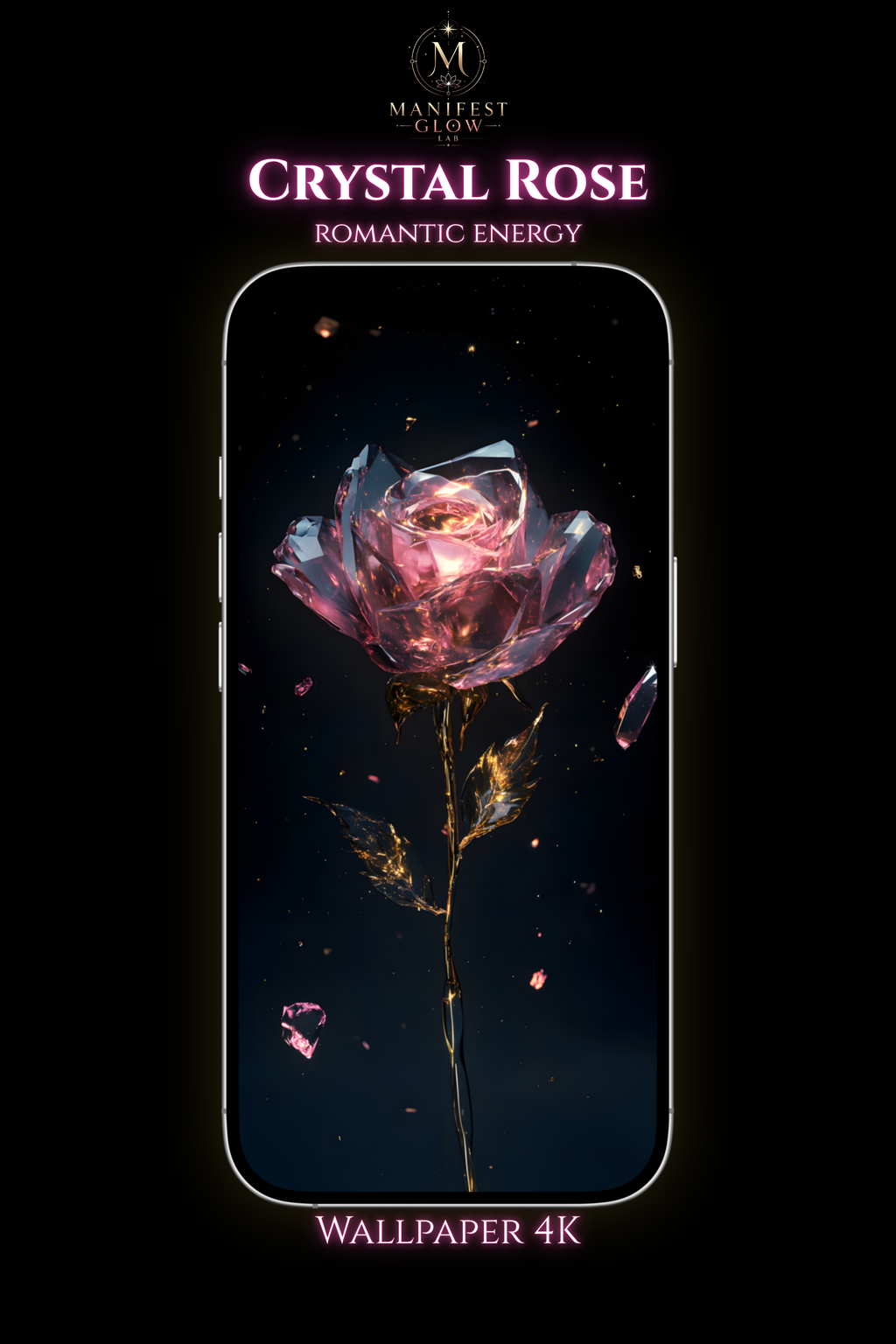 Crystal Rose Love Energy Wallpaper 4K | Romantic Aura