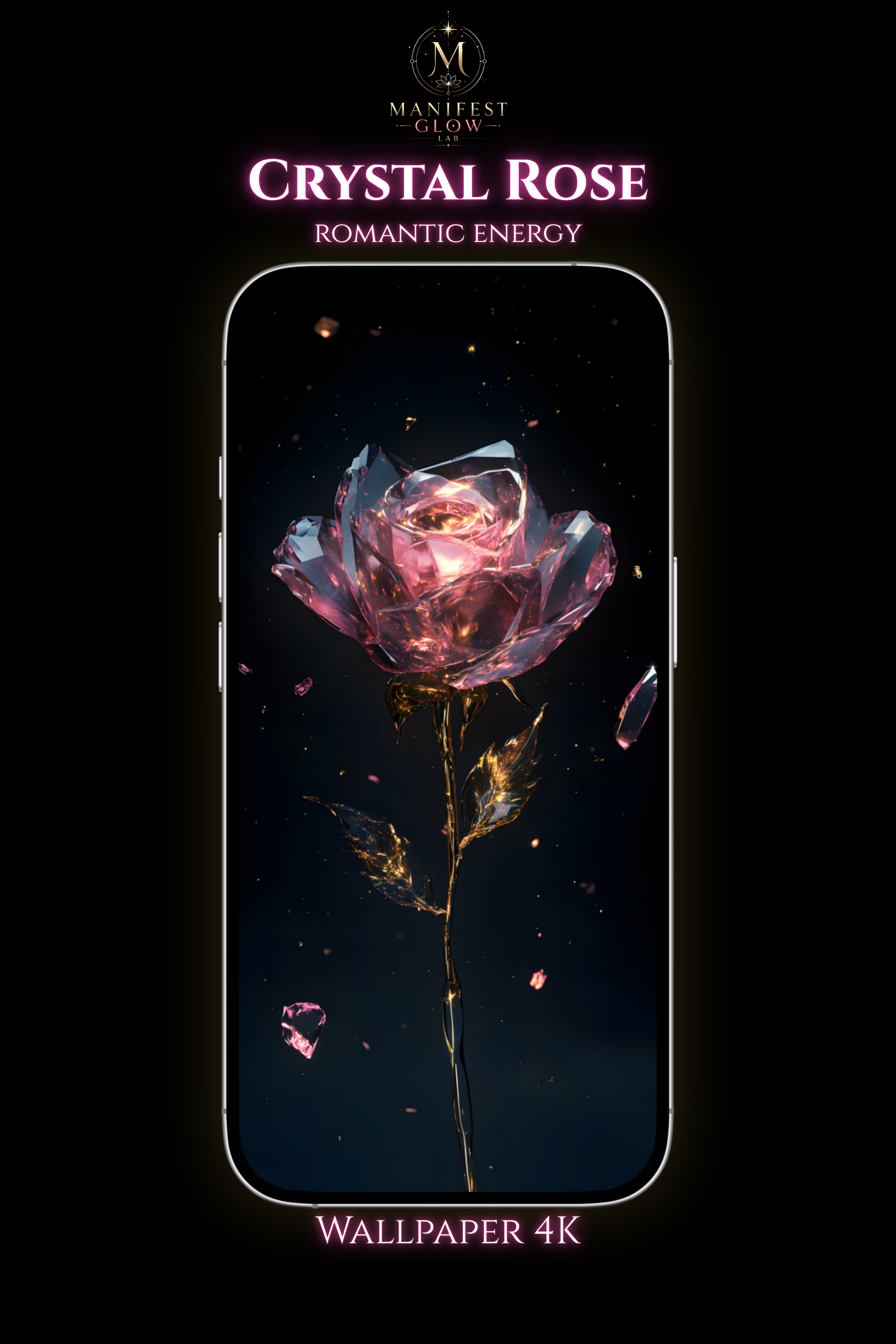 Crystal Rose Love Energy Wallpaper 4K | Romantic Aura