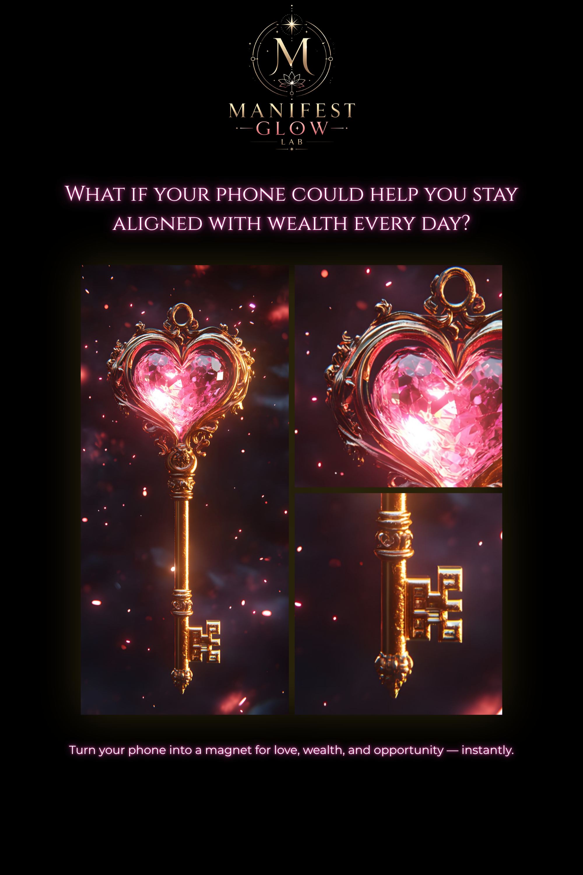 Golden Key Manifestation Wallpaper 4K | Unlock Wealth & Love