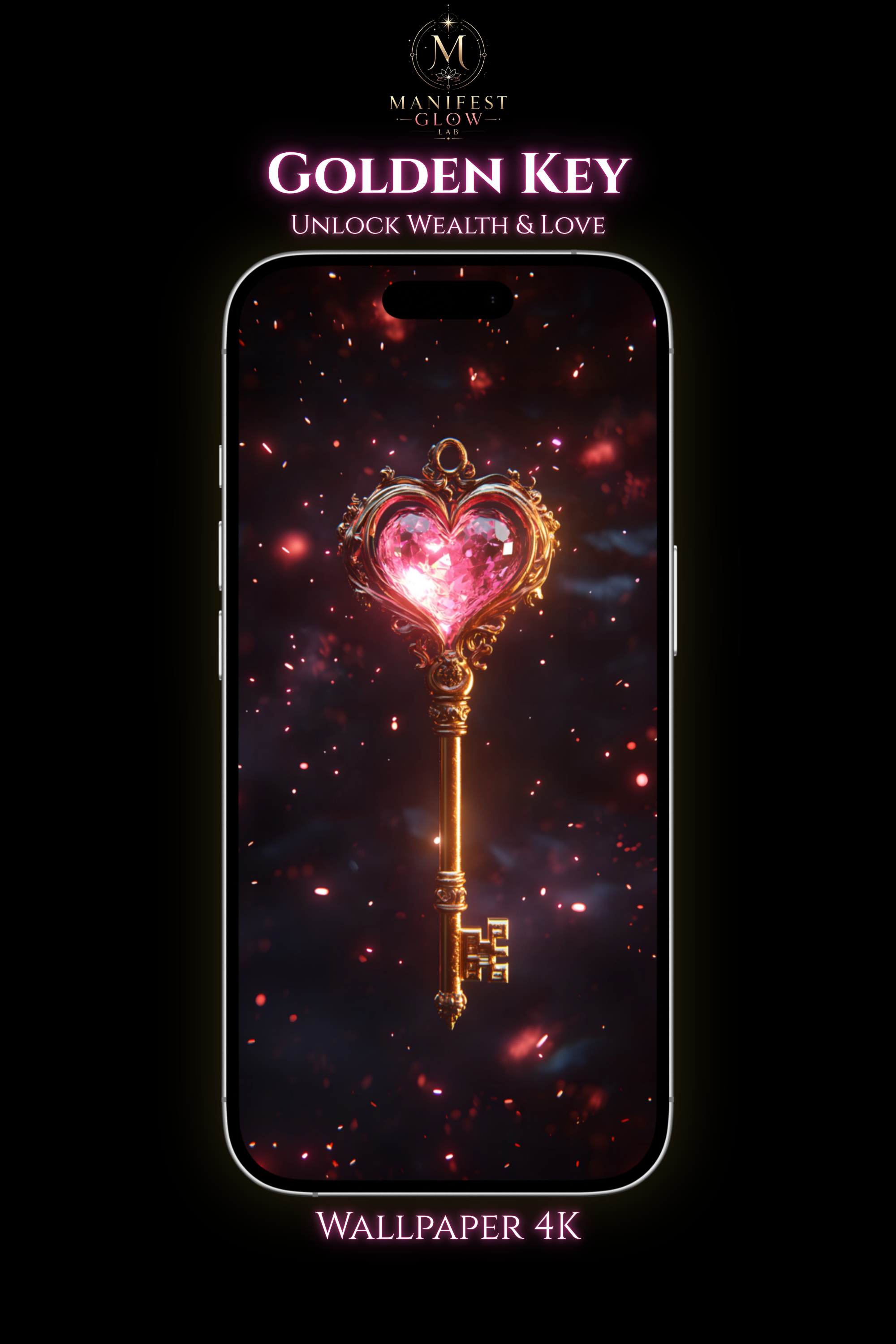 Golden Key Manifestation Wallpaper 4K | Unlock Wealth & Love
